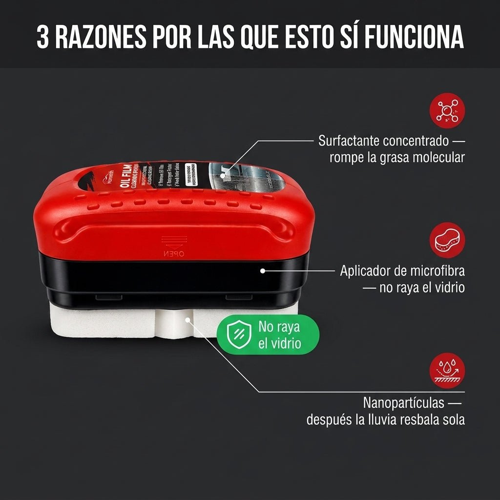 Limpiador y Pulidor Para Vidrios - Elimina la grasa del parabrisas - pelumx - Tecnologia