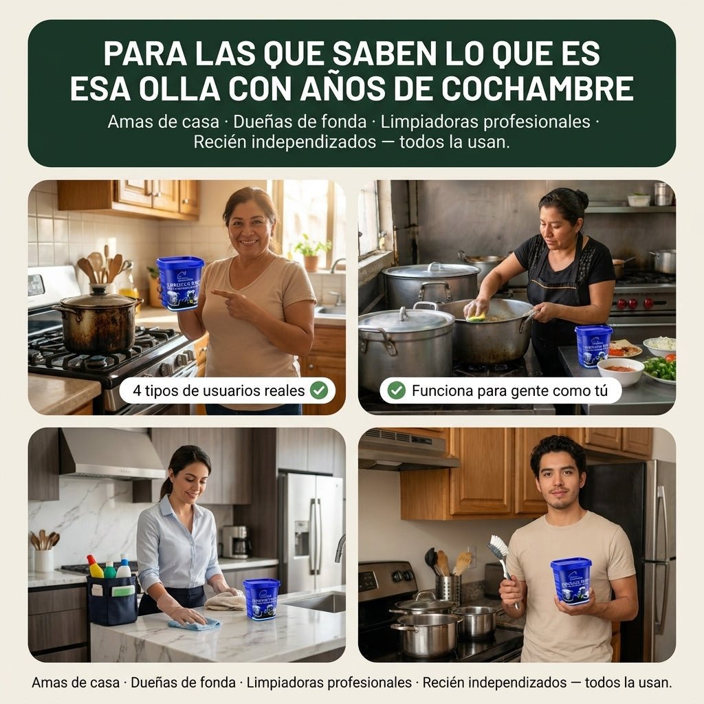 Pasta Limpiadora Ollas Acero Inoxidable - Rescata tus ollas en minutos - pelumx - COCINA