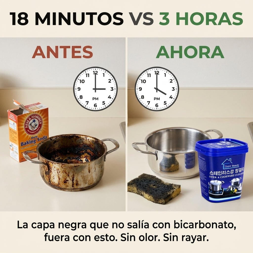 Pasta Limpiadora Ollas Acero Inoxidable - Rescata tus ollas en minutos - pelumx - COCINA